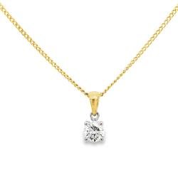 Pre Owned 18ct Diamond Pendent and Chain ZU604